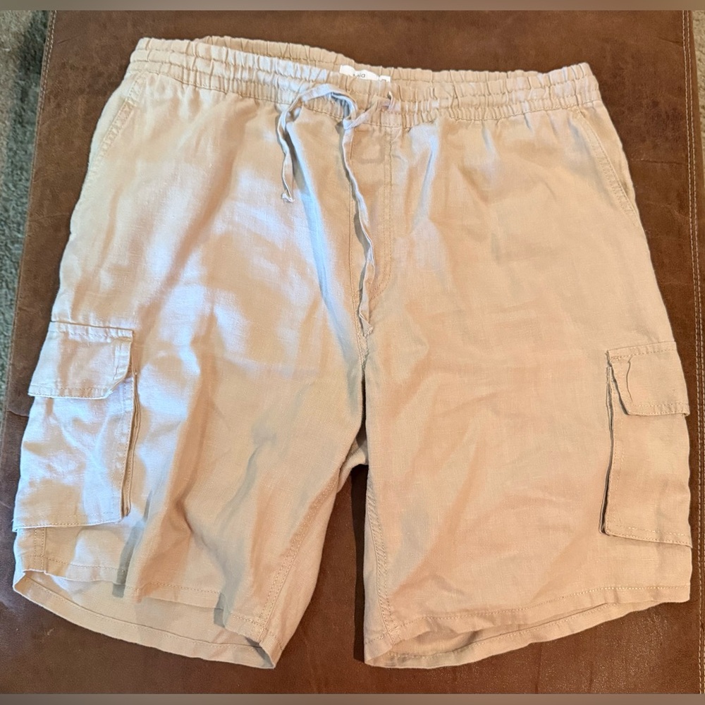Onia 100% Linen Drawstring Cargo Shorts XXL